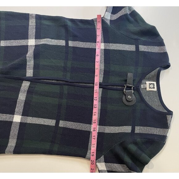 Anne Klein Womens Plaid Open Cardigan Sweater Coat Size S Clasp Preppy Old Money - Picture 6 of 14